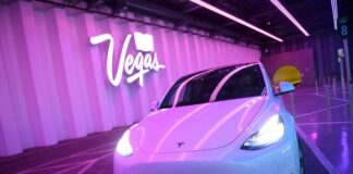 مستوى قياسي لمبيعات السيارات الكهربائية في الاتحاد الأوروبي سيارة «تيسلا» كهربائية في معرض لاس فيغاس